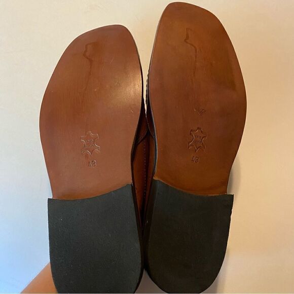 Kebo Men's Brown slip on Italian leather loafers dress shoes - 43/US 12 - Picture 9 of 11